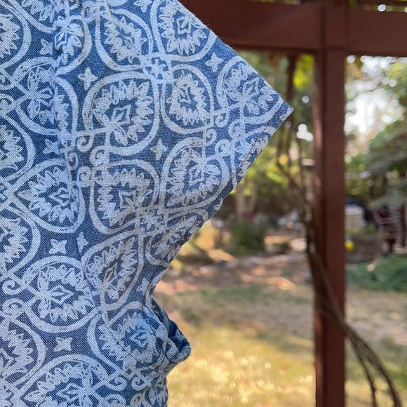 🐳 VINEYARD VINES; Pretty Chambray/Neon Orange Linen/Cotton Dress; Misses Size 2 - Picture 8 of 12